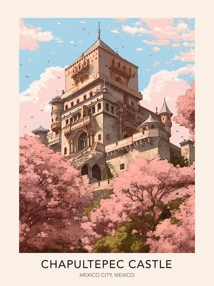 The Chapultepec Castle Mexico City Mexico Travel Poster