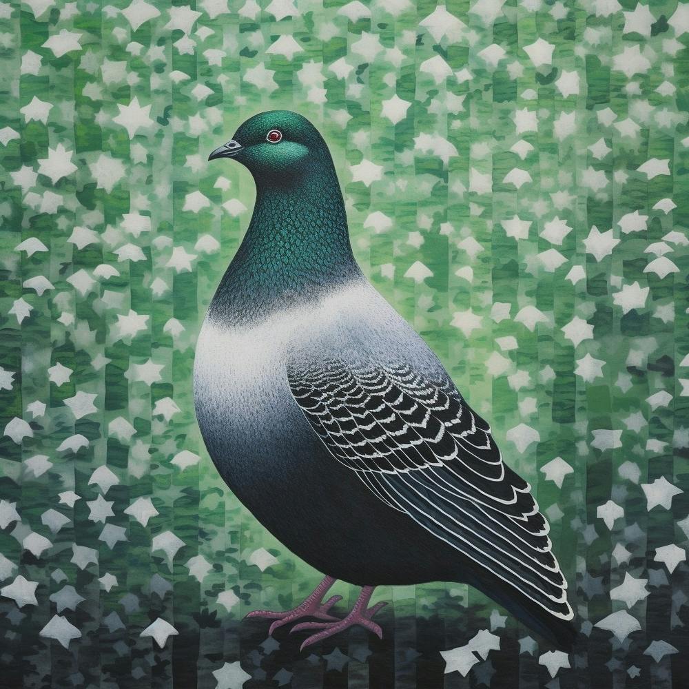 Ohara Koson Inspired Bird Painting Dove 1 Square