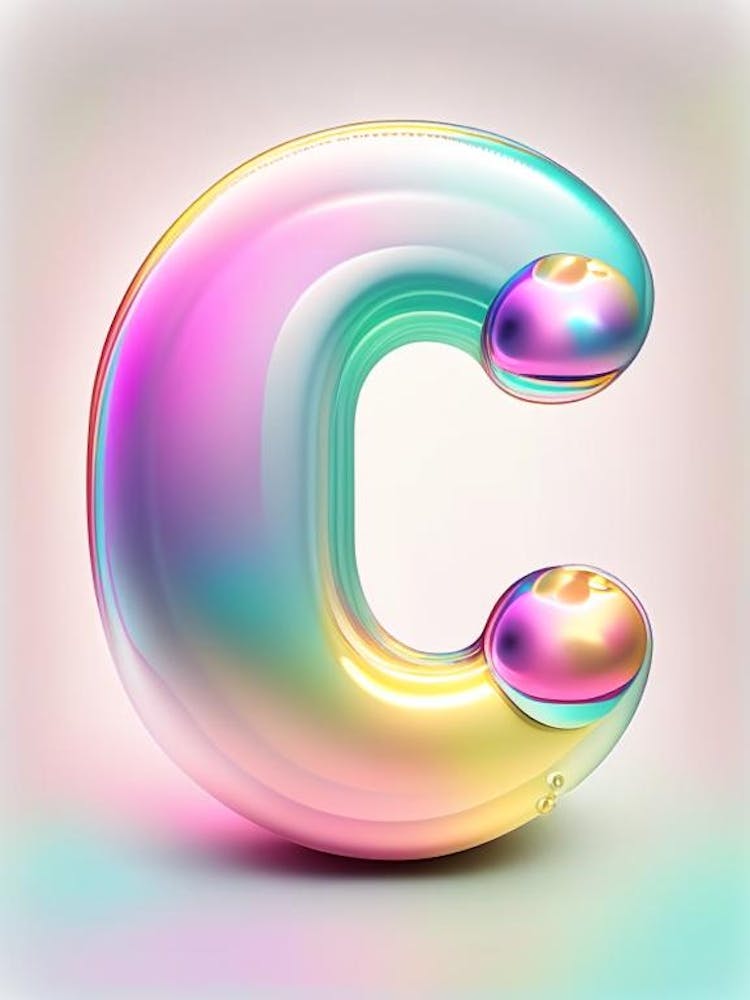 C, Alphabet Bubble Rainbow 3