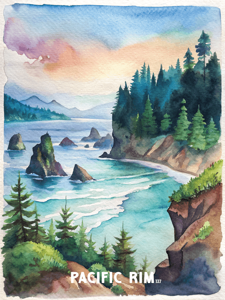 Pacific Rim National Park Aquarellgemälde