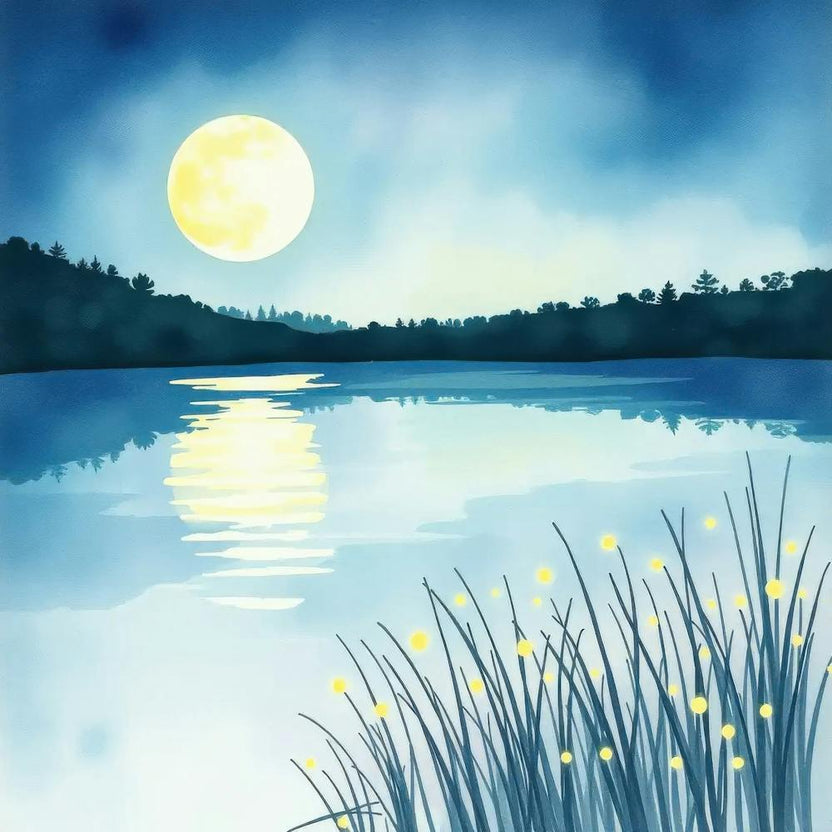 Moonlight Over Lake 6