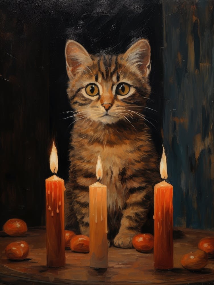 Cat With Candles