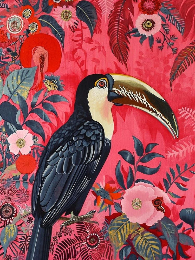 Floral Animal Painting Toucan 2