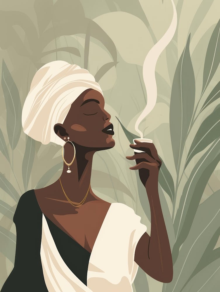 African Woman Smoking A Cigarette