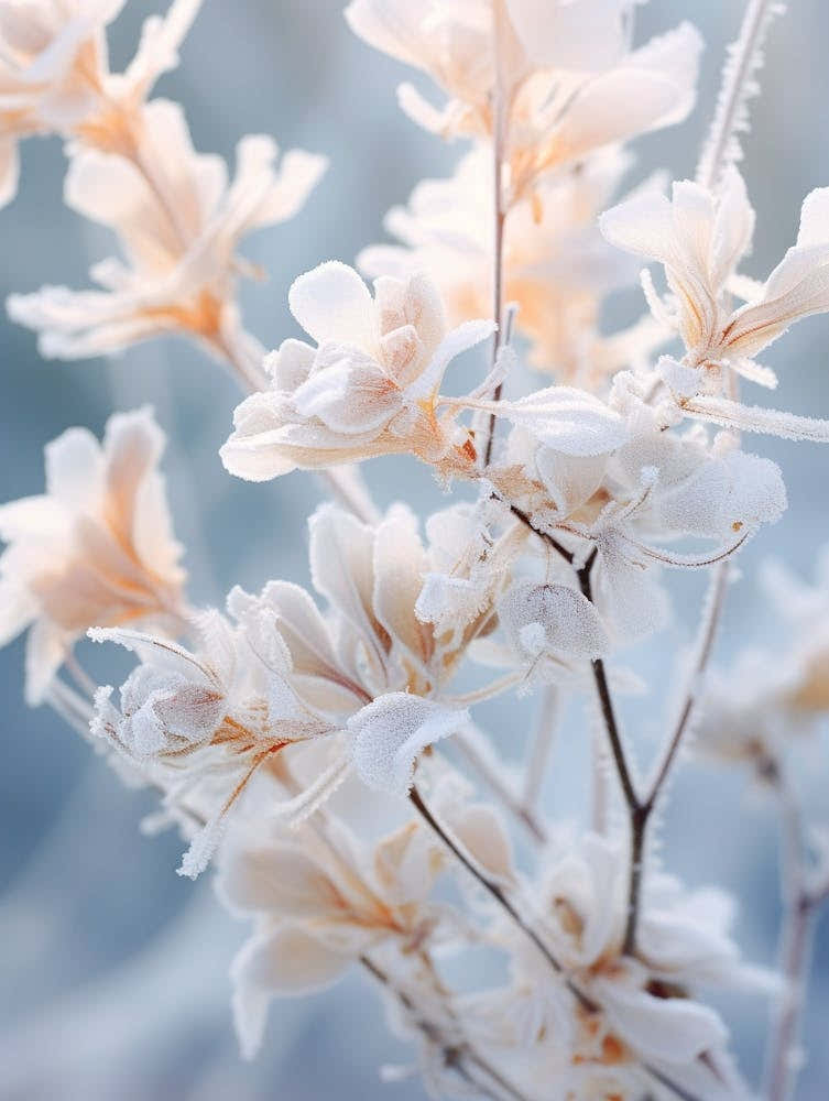Frosty Botanical Peacock Flower