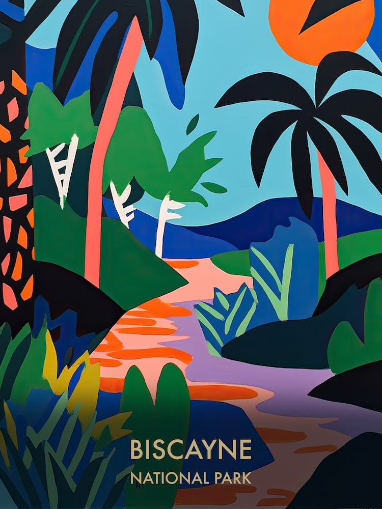 Biscayne National Park Travel Poster Matisse Style 1