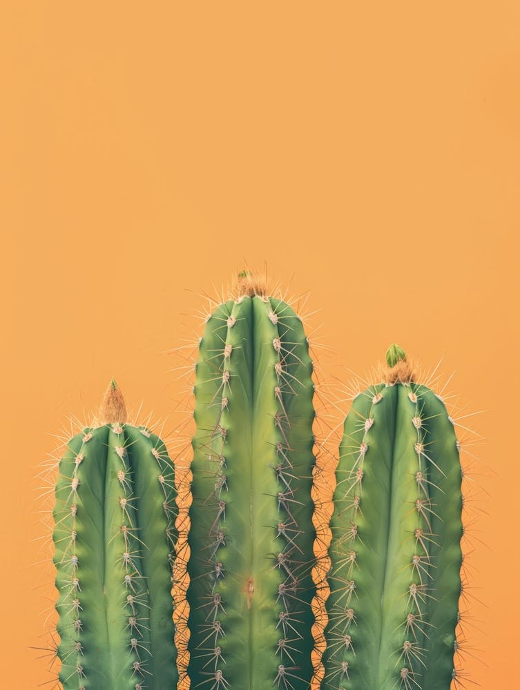 Cactus On Orange Background 3