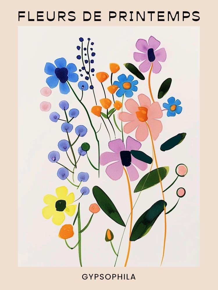 Spring Floral French Poster  Gypsophila 5