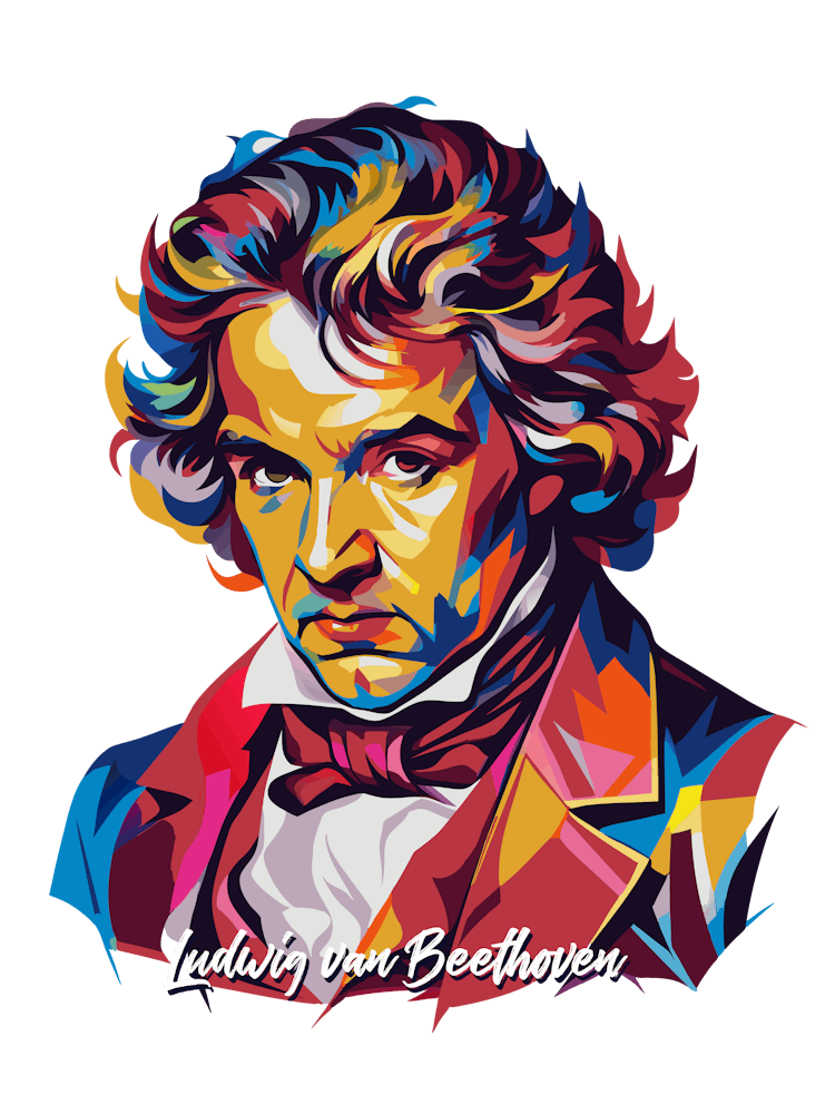 Ludwig Van Beethoven 04 Portrait WPAP Pop Art