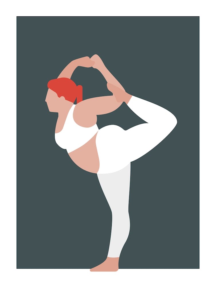 Young woman yoga stretch art print 1