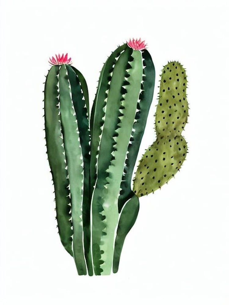 Cactus (Cactaceae Family) Watercolor