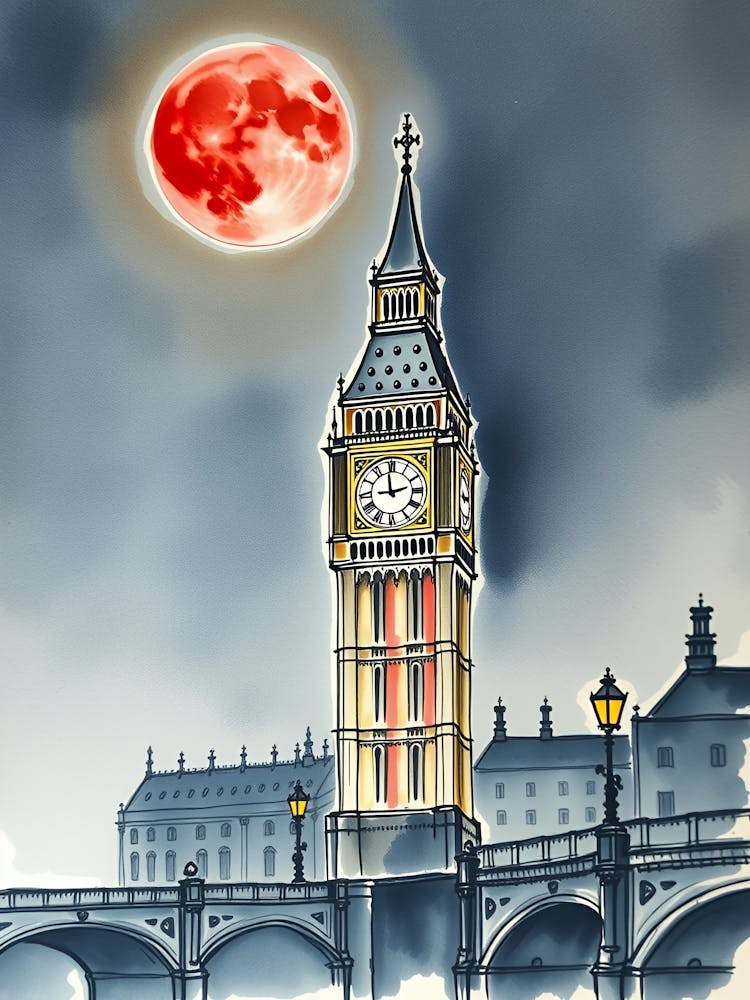 Big Ben And The Moon 2
