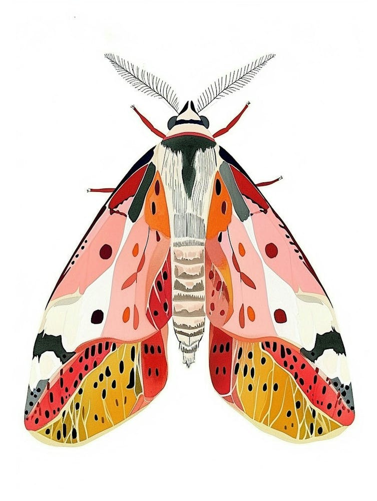 Colourful Insect Illustration Moth 46