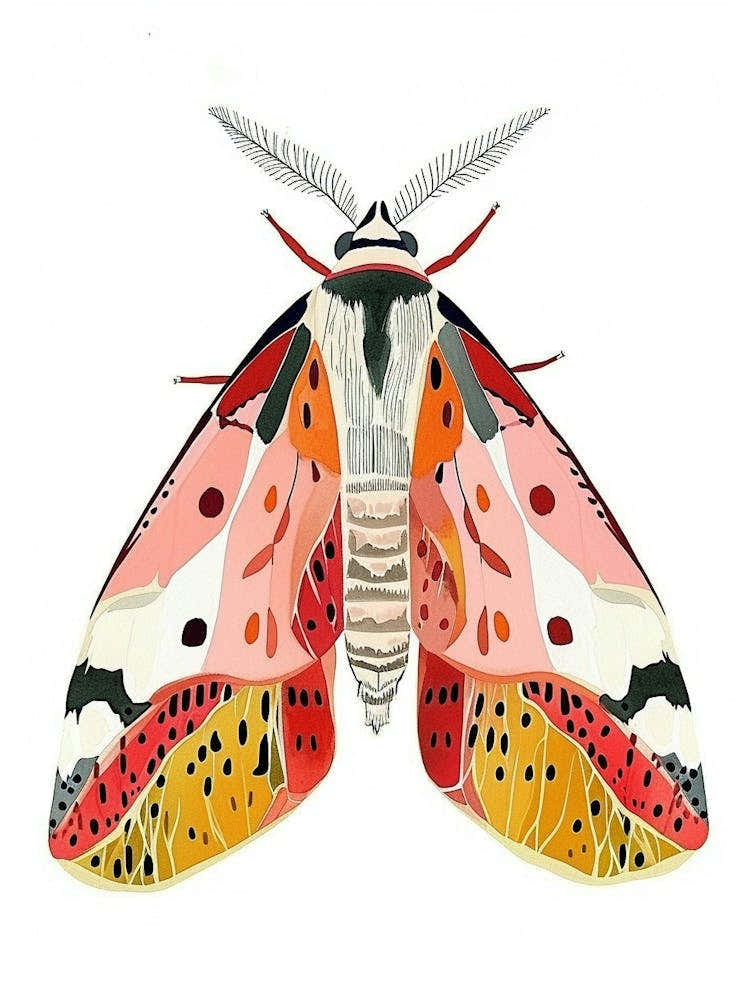 Colourful Insect Illustration Moth 46