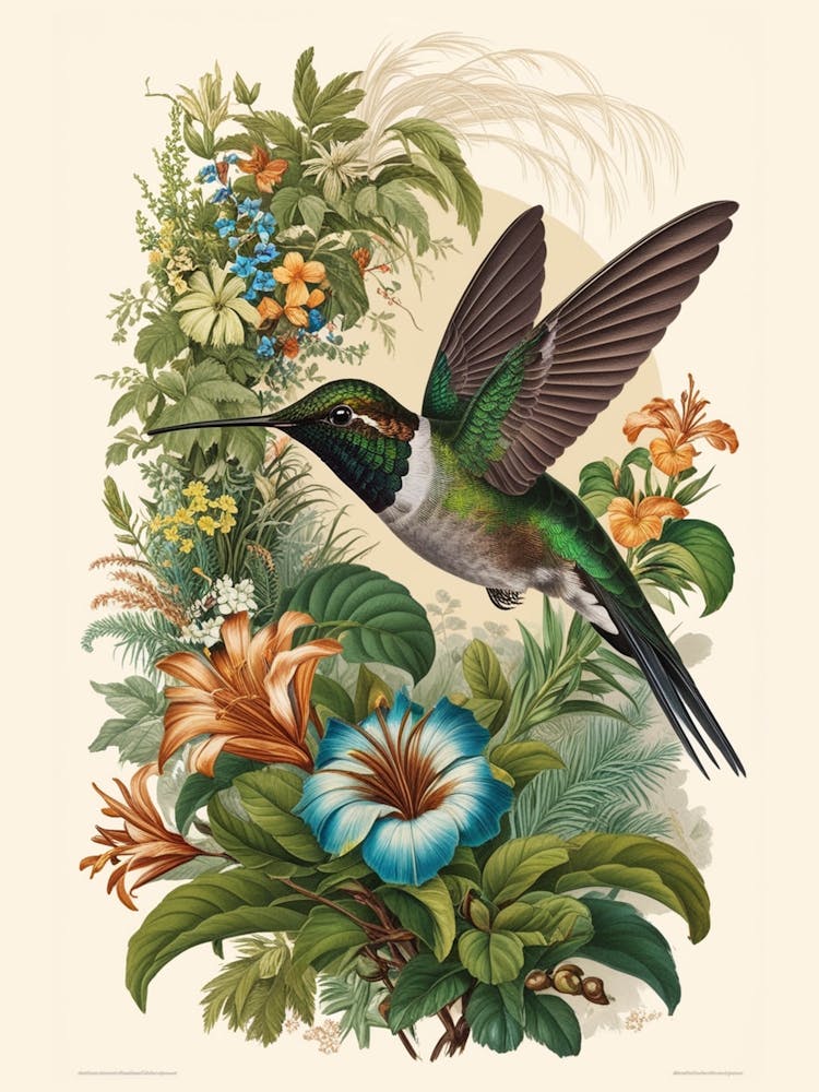 Hummingbird botanical flower beauty