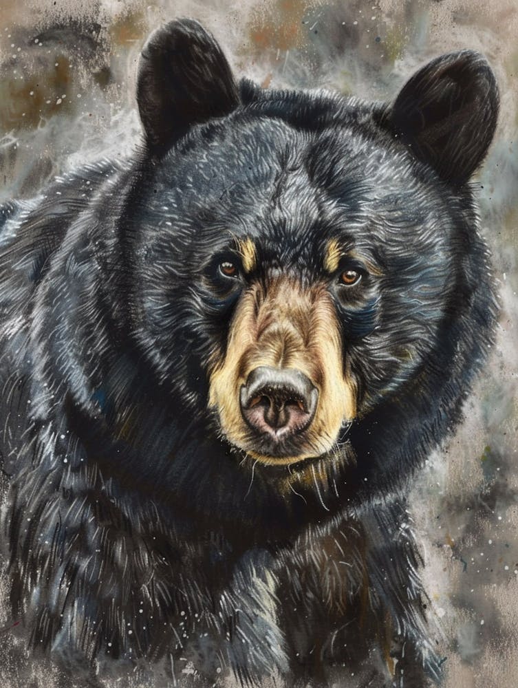 Black Bear Pastel Watercolour 4