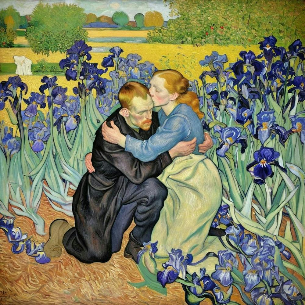 Sadness of love in irises