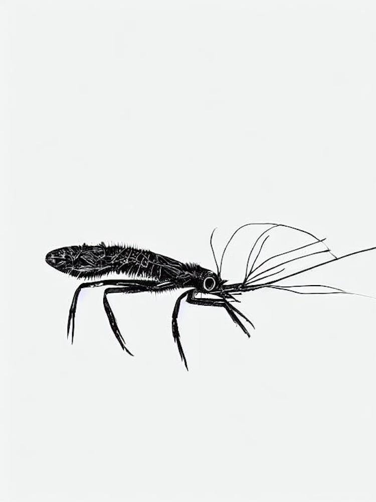 Shrimp Black & White Drawing