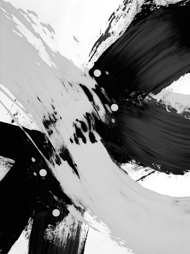 Abstract Black And White Painting 24
