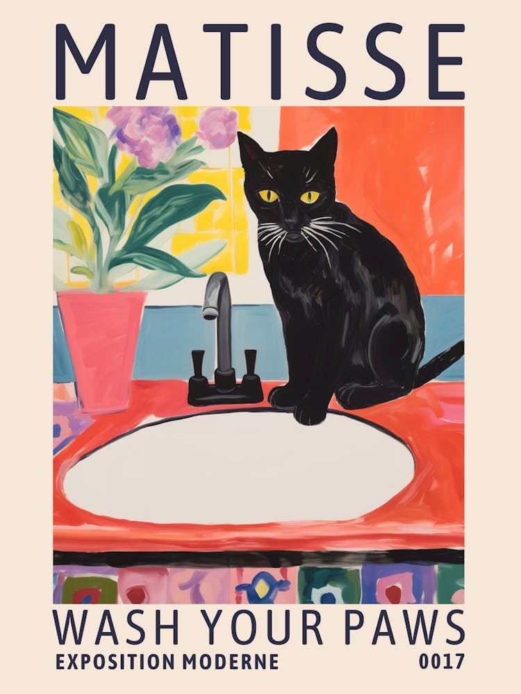 Matisse Cat Wash Your Paws Exhibition