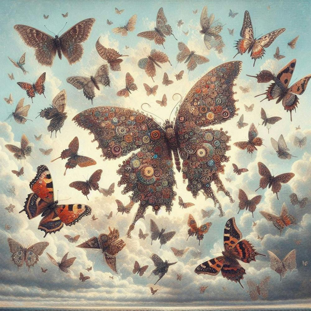 sky swarm of butterflys