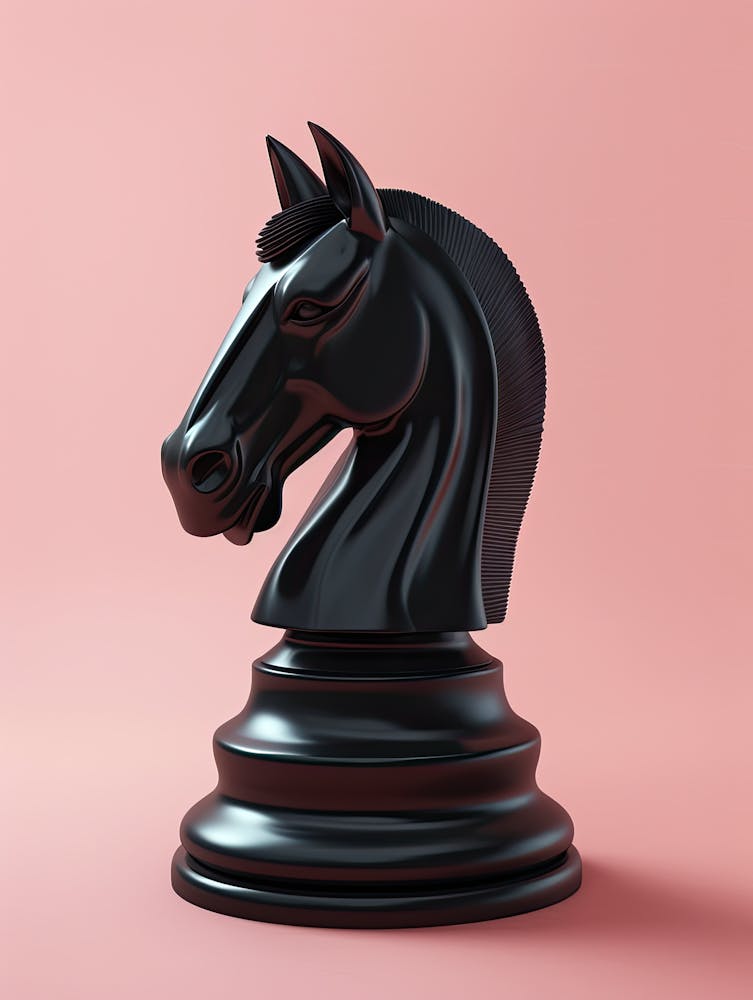 Black Knight Horse Chess Piece