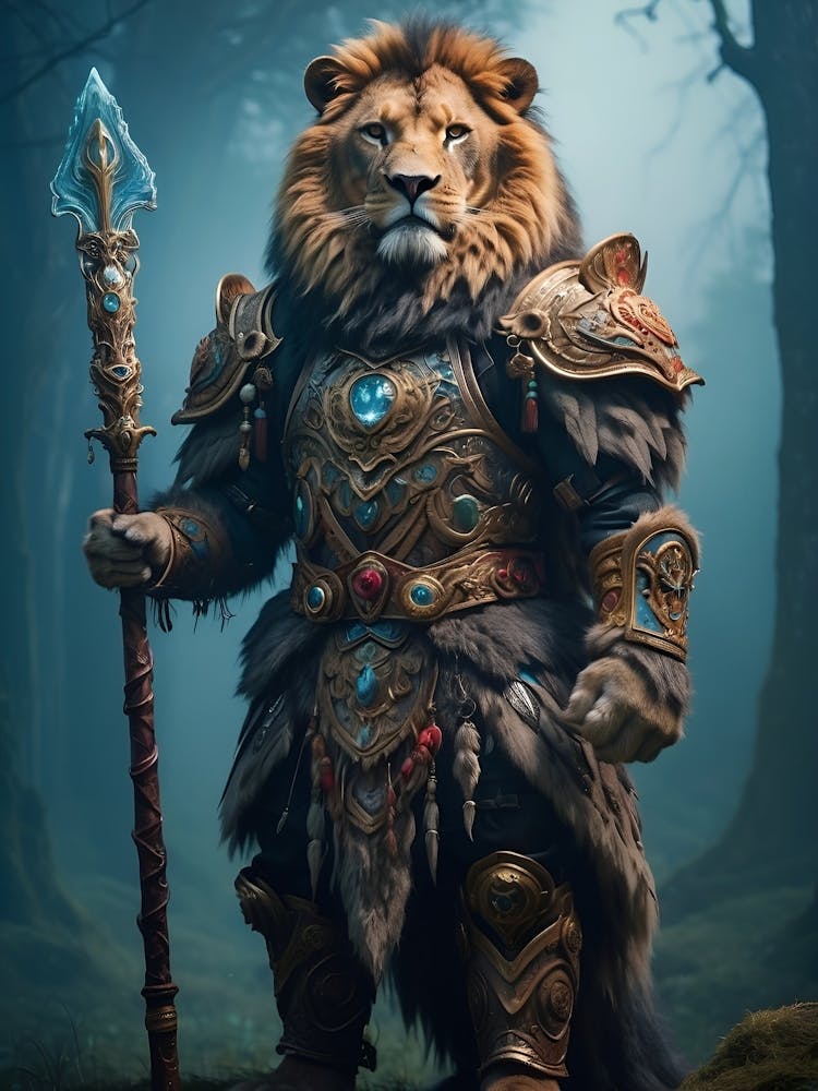 Lion In The Forest