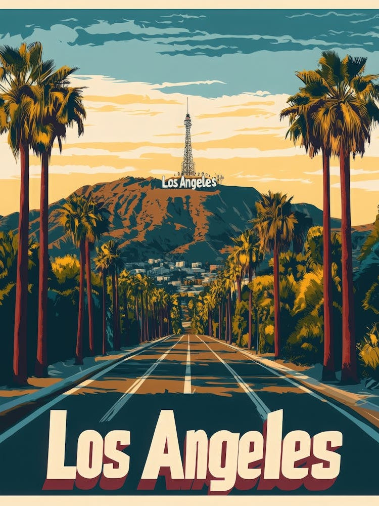 Aihrgdesign A Vintage Travel Poster Of Los Angeles Featuring