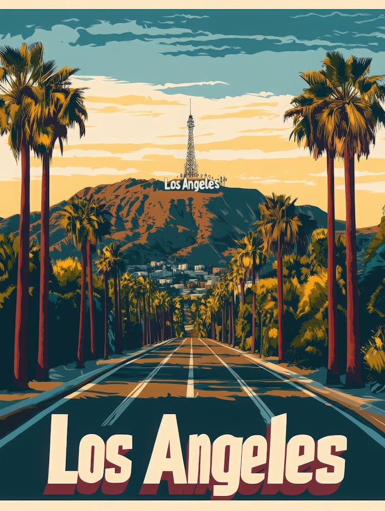 Aihrgdesign A Vintage Travel Poster Of Los Angeles Featuring