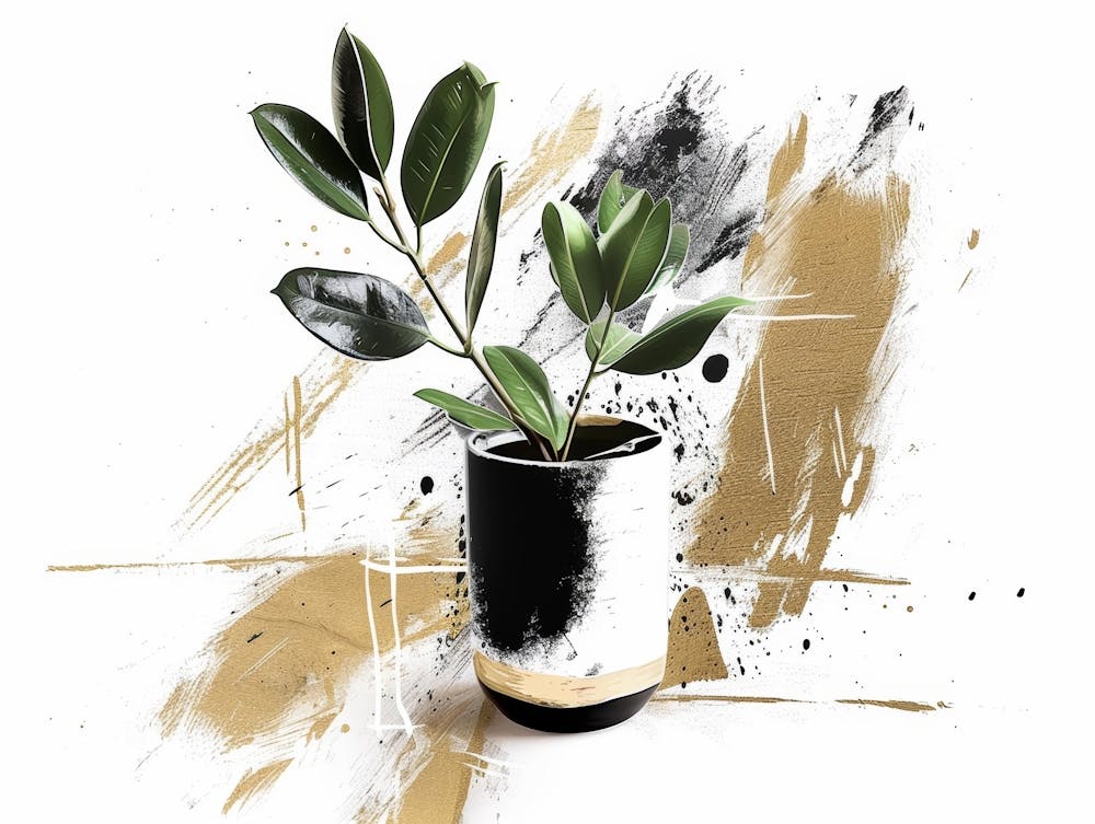 Gold And Black Abstract Painting 89