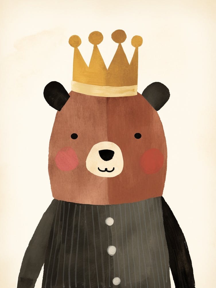 Little Brown Bear 3 Wearing A Crown