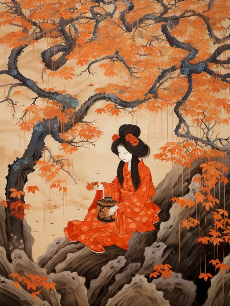 Seasonal Changes Japanese Style Illustration 1
