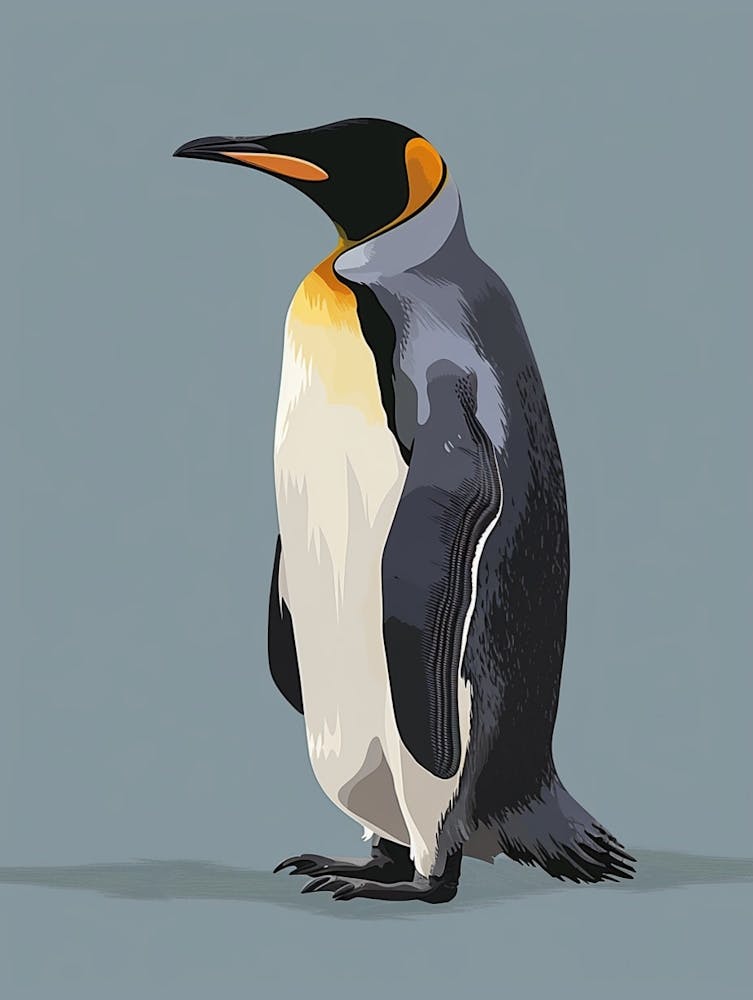King Penguin King George Island Minimalist Illustration 3