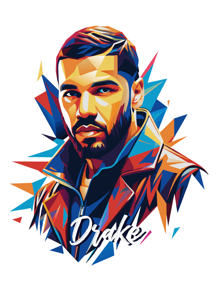 Drake 03 Portrait Music Icon Style WPAP Pop Art