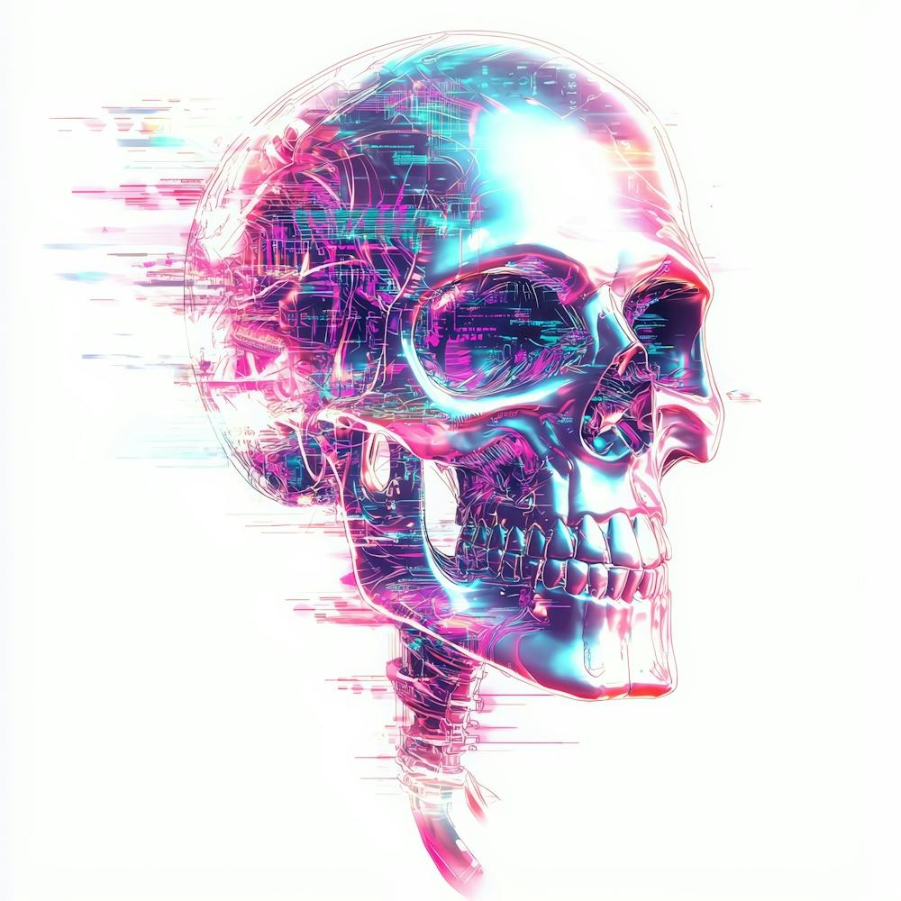Skull With Rays Of Light