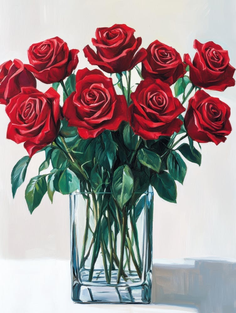 Rote Rosen in einer Vase