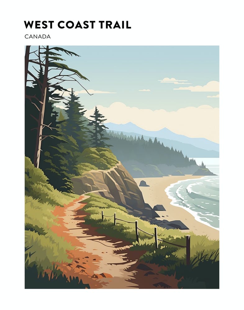 West Coast Trail Canada 2 Hiking Trail Landscape Poster