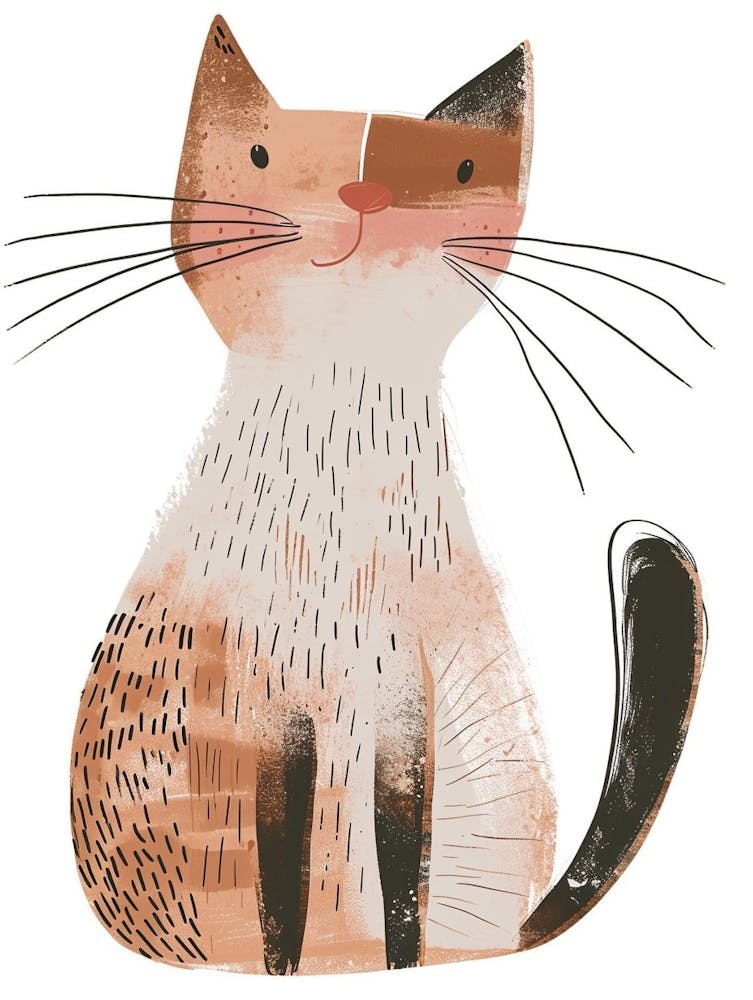 Colorpoint Shorthair Cat Clipart Illustration 3