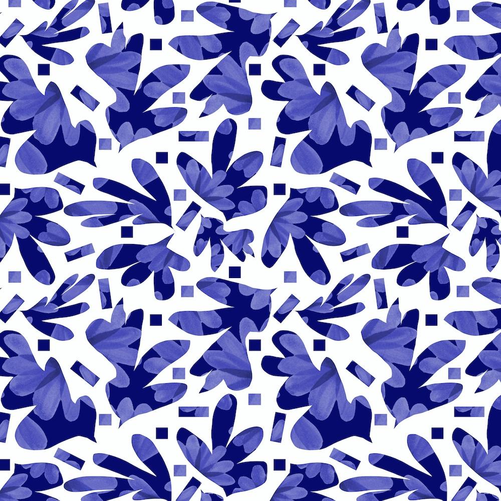 Floral Galore Navy Blue Marks