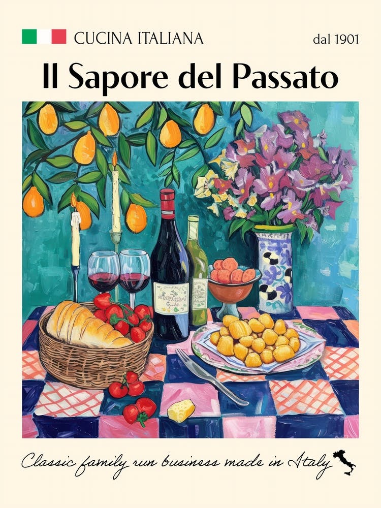 Il Sapore Del Passato Trattoria Italian Poster Food Kitchen