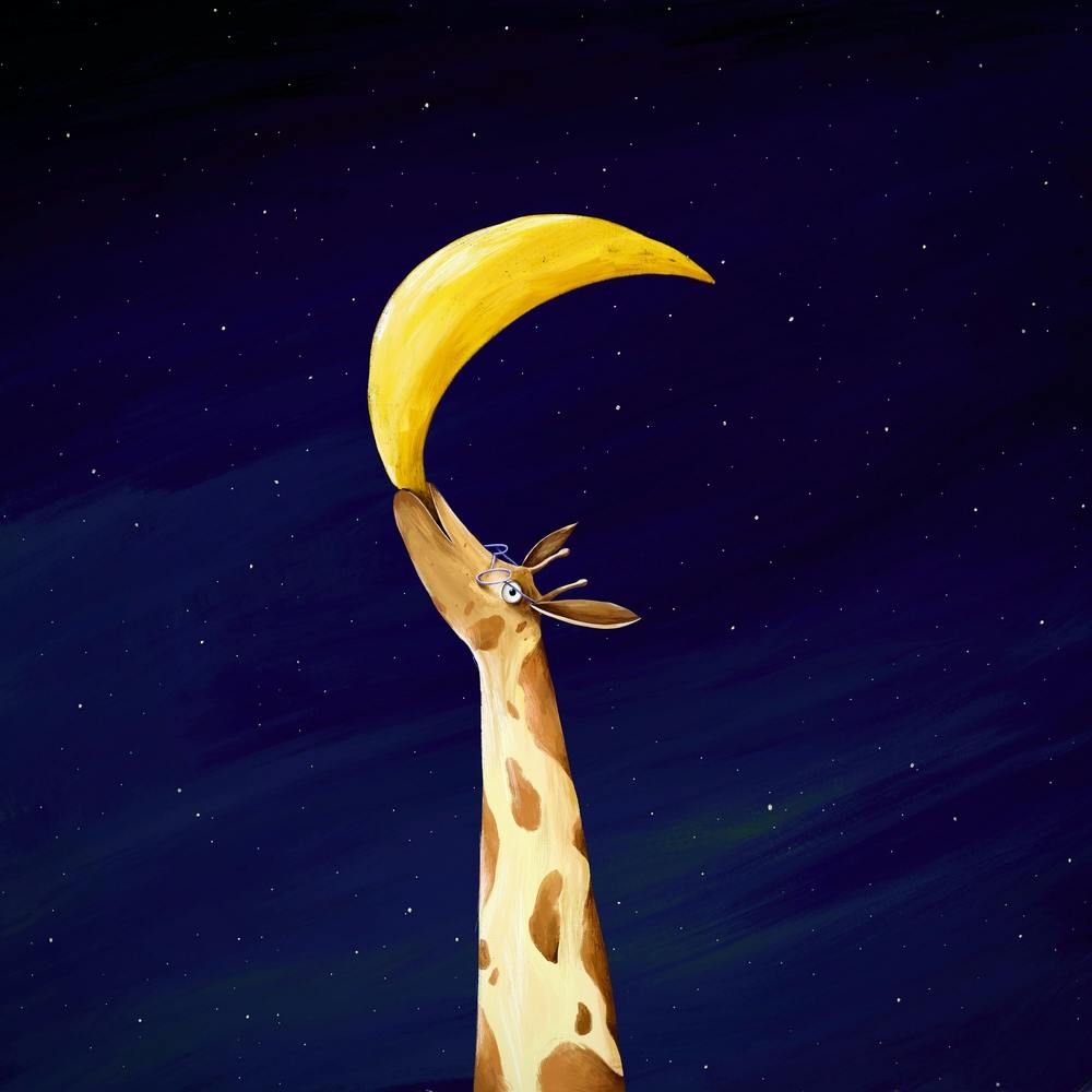 Giraffe With Moon