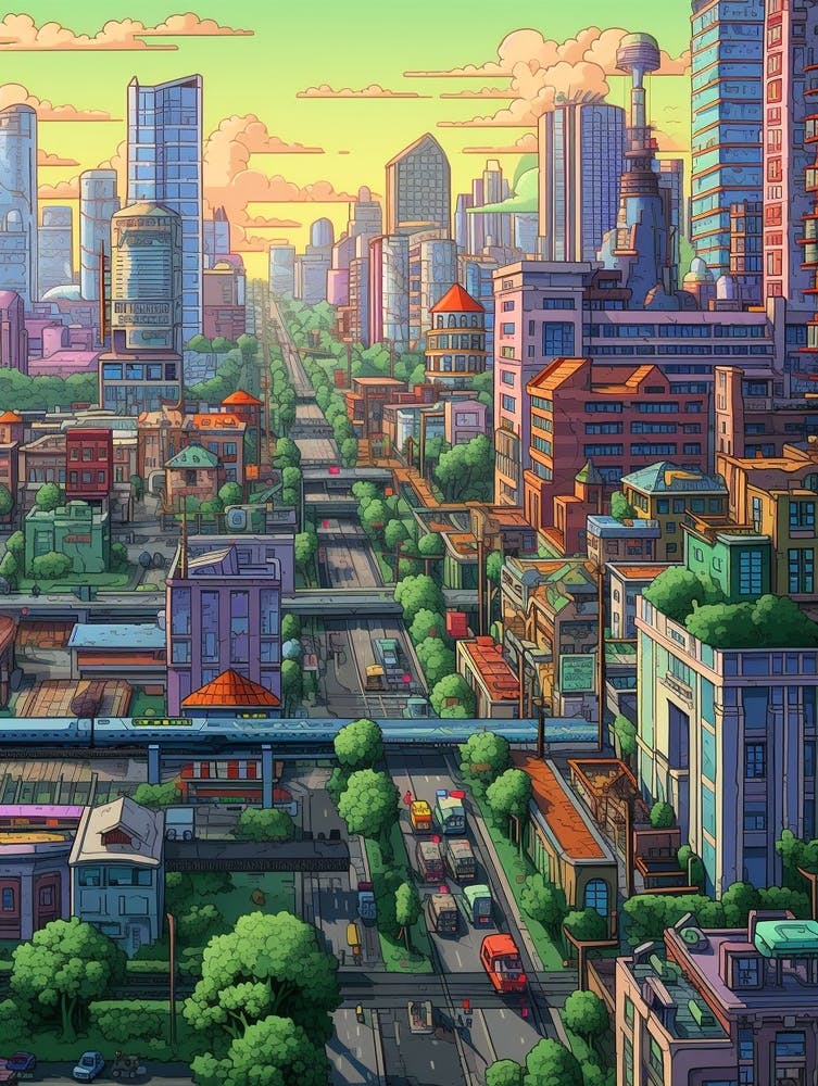 Cityscape Pixel Art 3