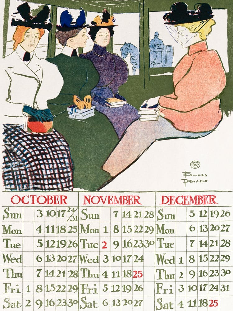 Vintage Calendar (1898), Edward Penfield