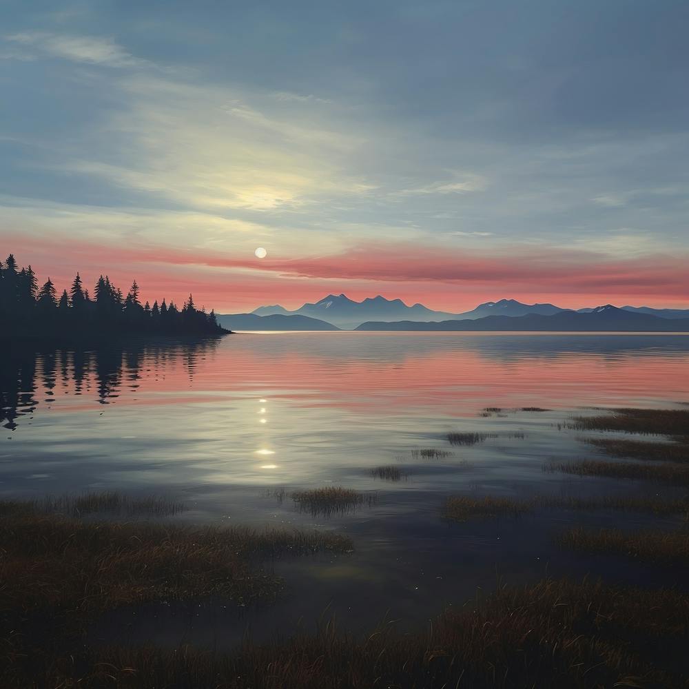 Coucher de Soleil sur le Lac