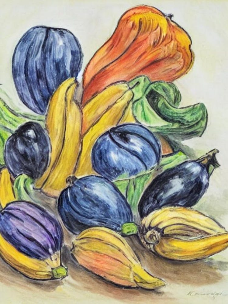 Plantain Vintage Sketch Fruit