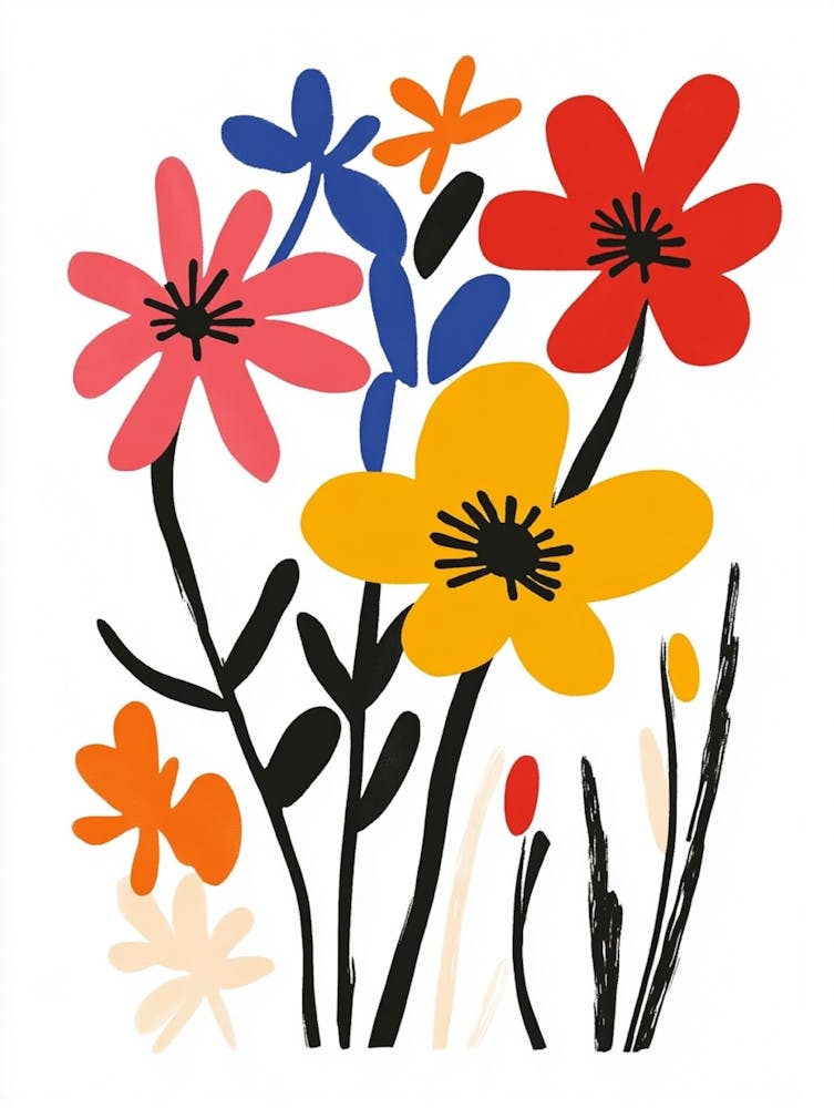 Flowers On A White Background 2