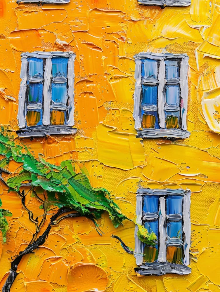 Yellow House With Tree