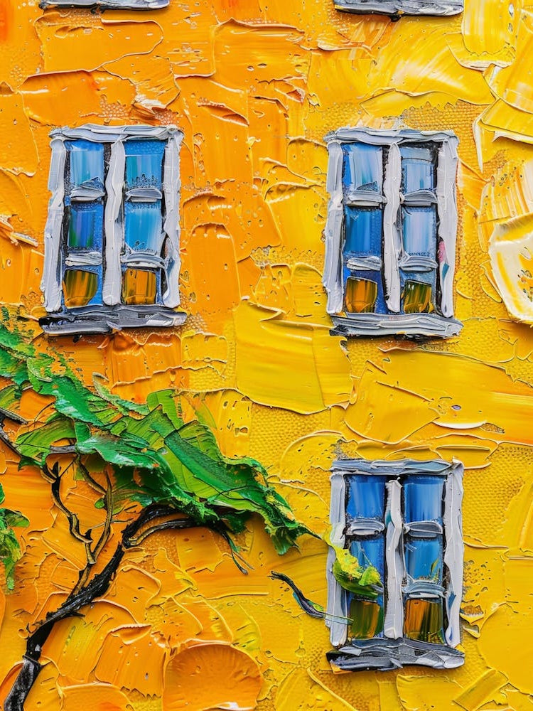 Yellow House With Tree
