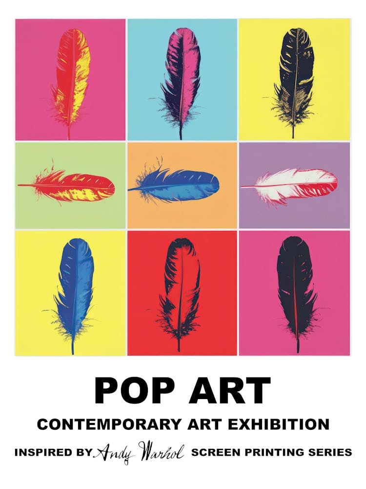 Poster Feathers Pop Art 4