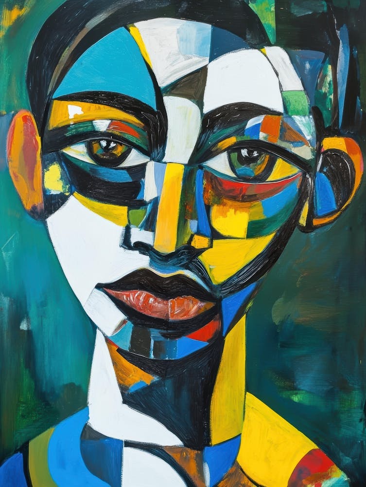 Abstract Painting, Acrylic On Canvas, Green Color 2